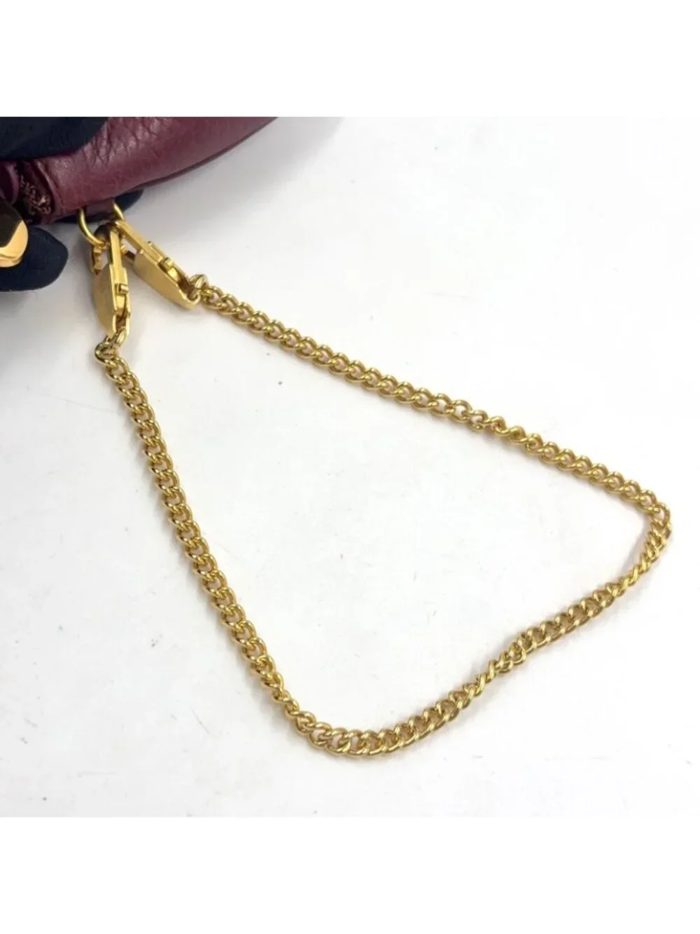 Cartier Must Oval Logo Chain Mini Pouch Leather Bordeaux Gold
